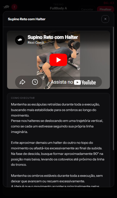 Vídeo e descrição do exercício